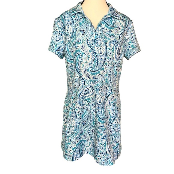 Sigrid Olsen Dresses & Skirts - Sigrid Olsen Tennis/Golf Women’s Size Medium Blue Paisley Dress Zip Pockets